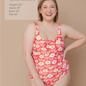 Floral Pink One Piece Swimsuit